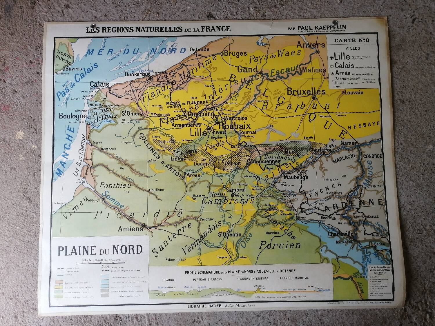Old school map: France, Northern Plain Hatier Kaeppelin N°8.