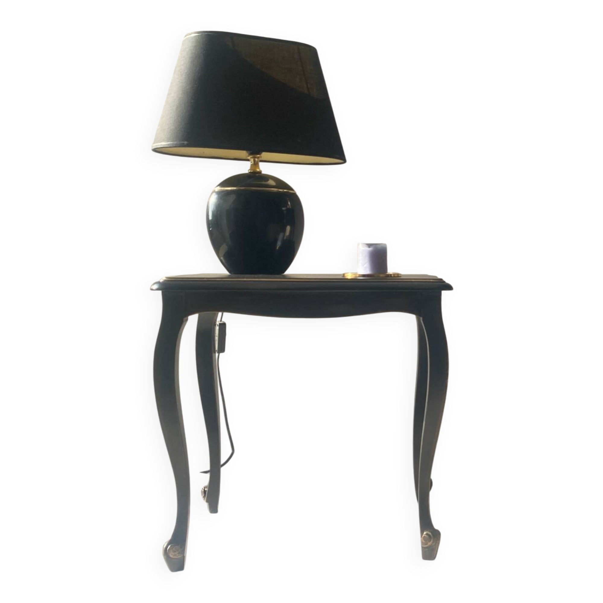 Black and gold bedside table