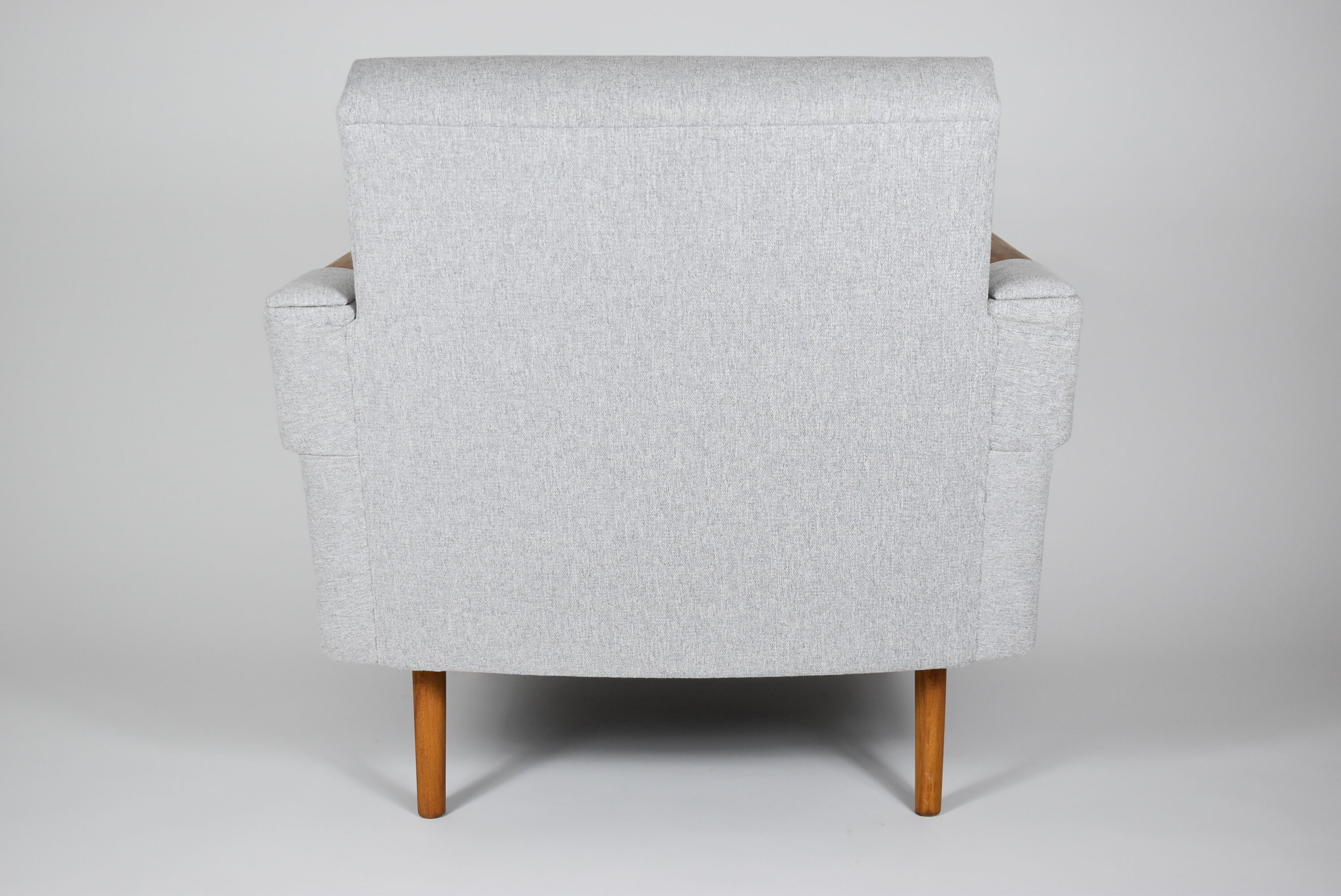 Mid-century modern armchair, restored, 1960, light grey fabric