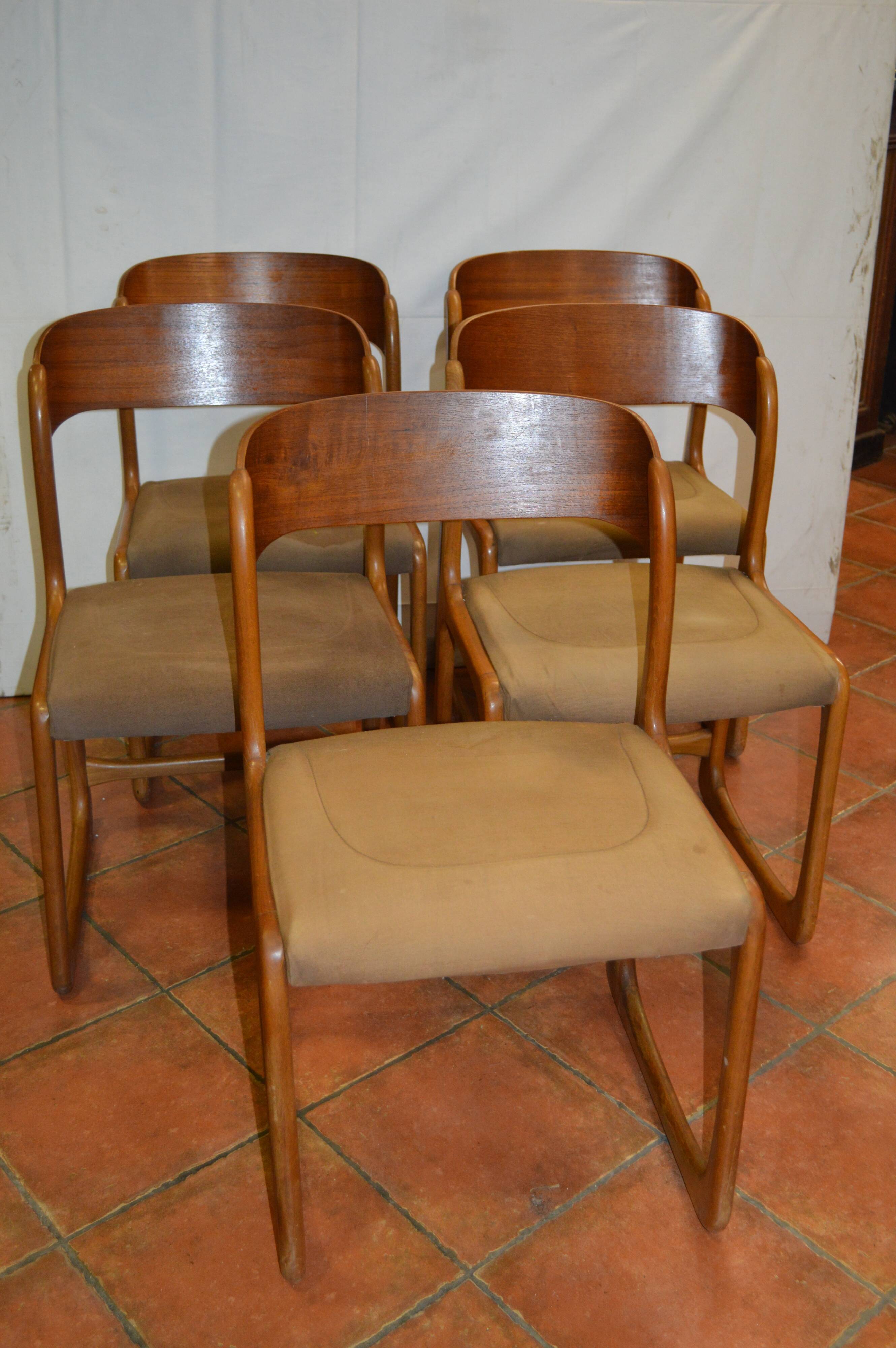 5 Baumann sled chairs