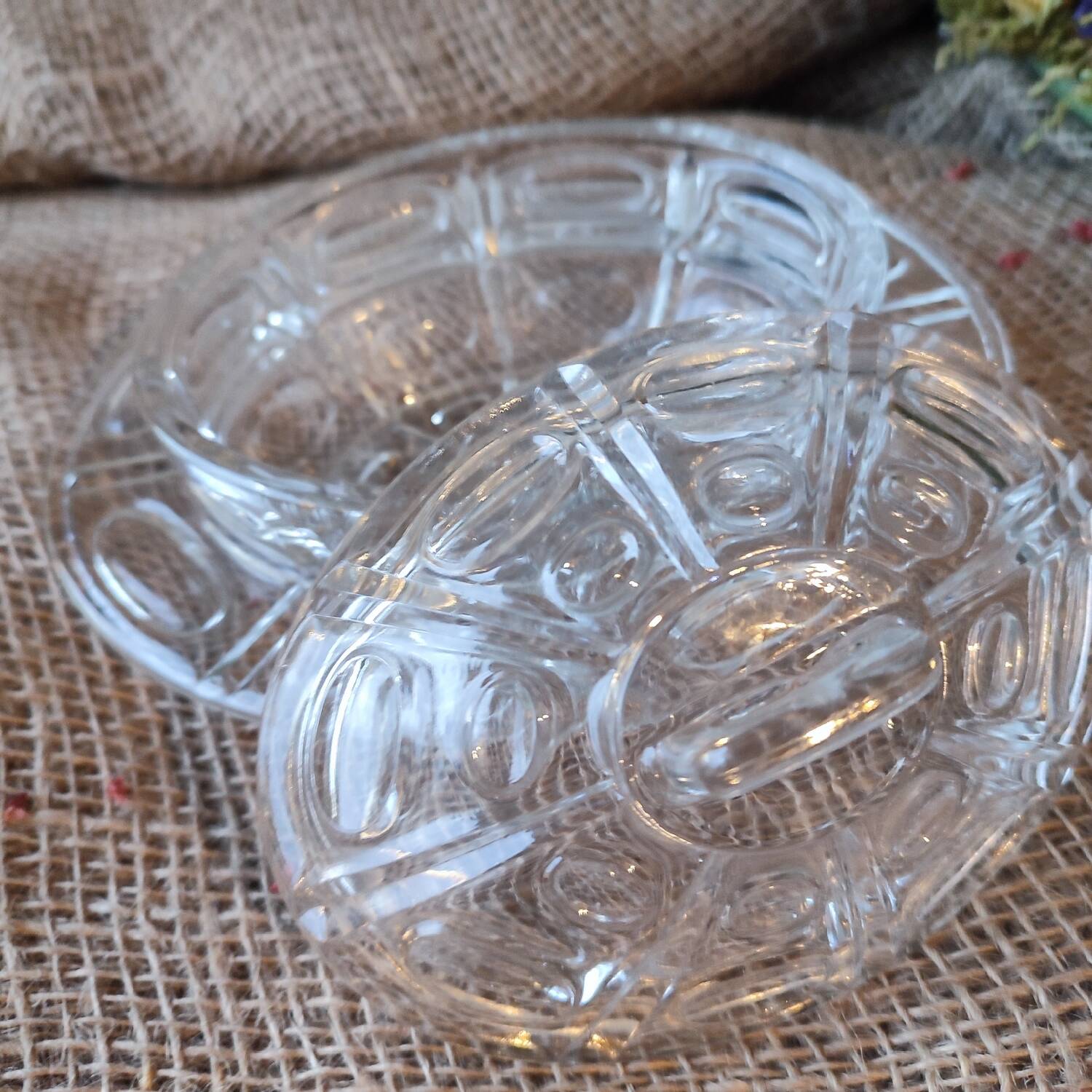 Vintage transparent bell-shaped butter dish