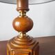 Vintage 70s salon lamp made of turned and sculpted oak wood.