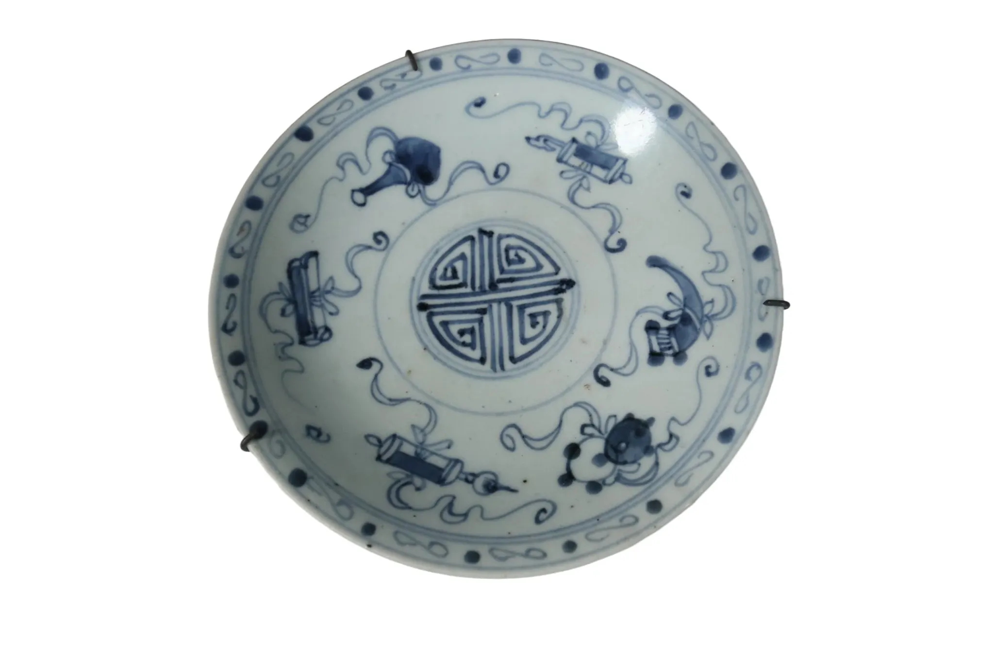 Chinese blue and white plate with shou character – Fujian, 19th c.