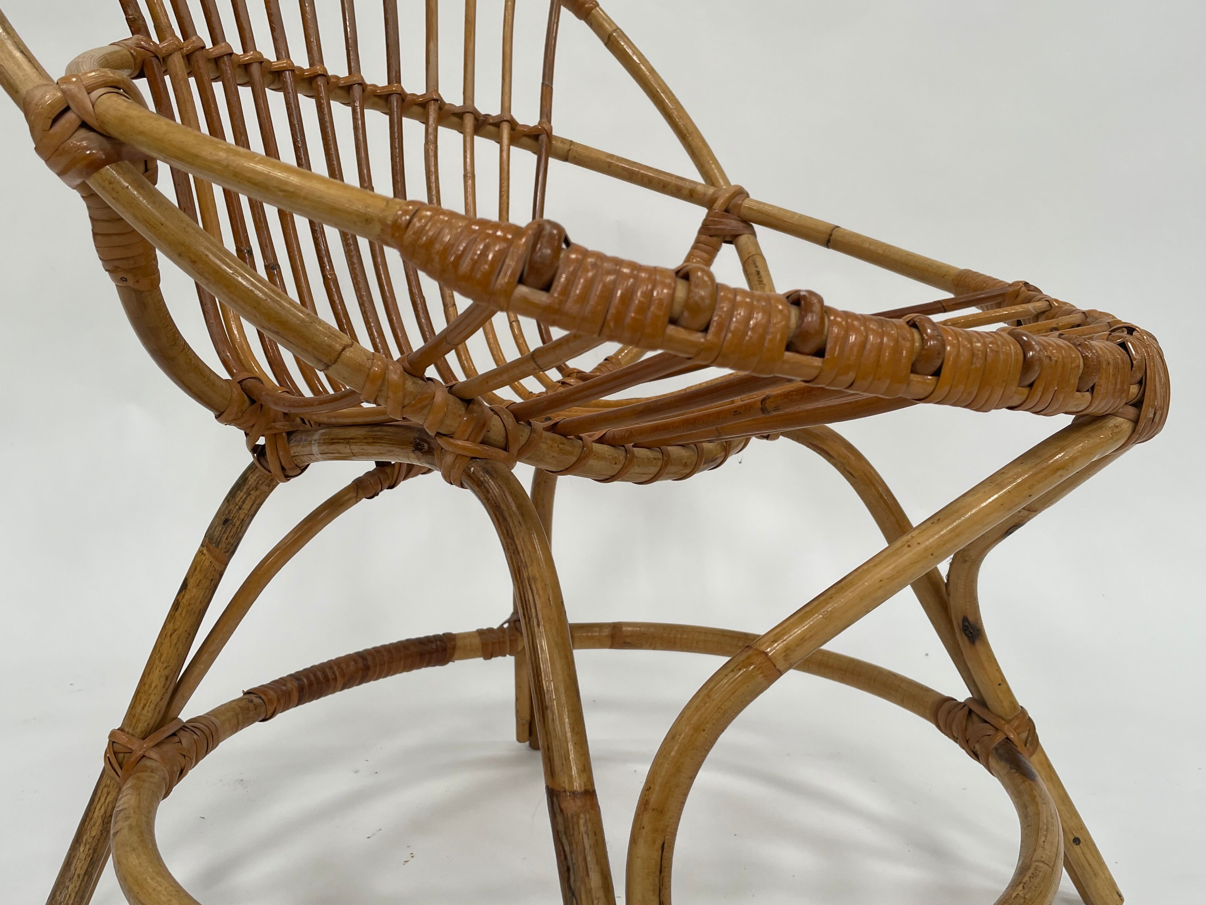 Vintage rattan chair by Dirk van Sliedregt Rohe Noordwolde 1960 in the Netherlands