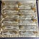 Box of 12 knife holders art nouveau gilded ceramic butterflies