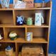 Large shelf, vintage solid oak bookcase from the 60s