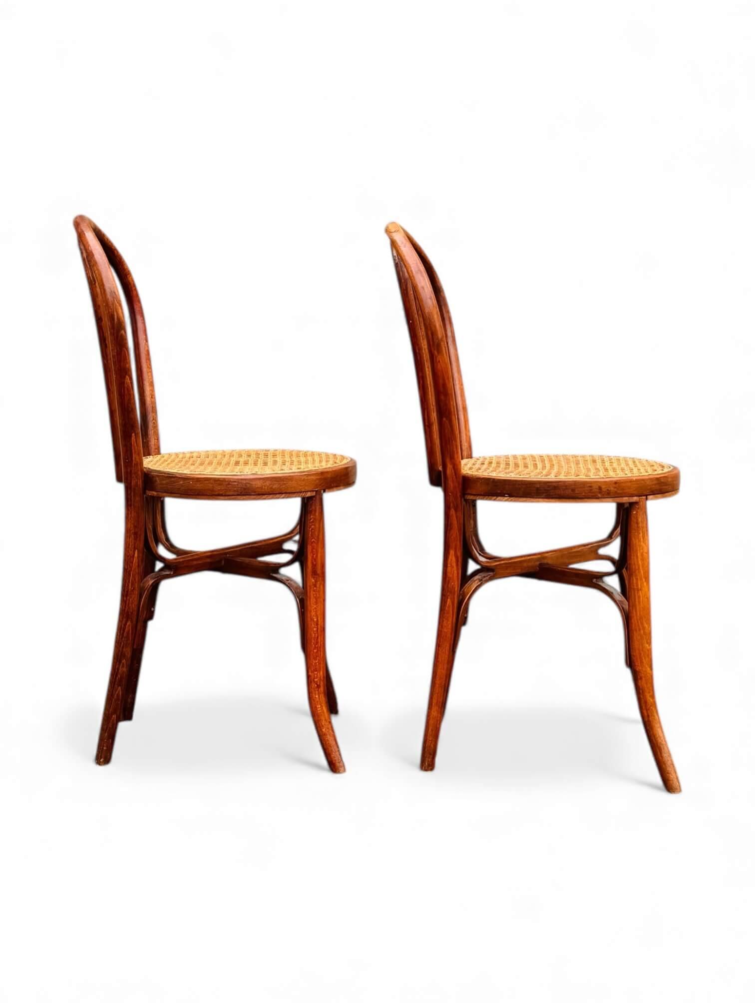2 bentwood bistro chairs, circa 1900, by Cambier Frères