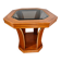 Octagonal side table in oak and glass – Art Deco style