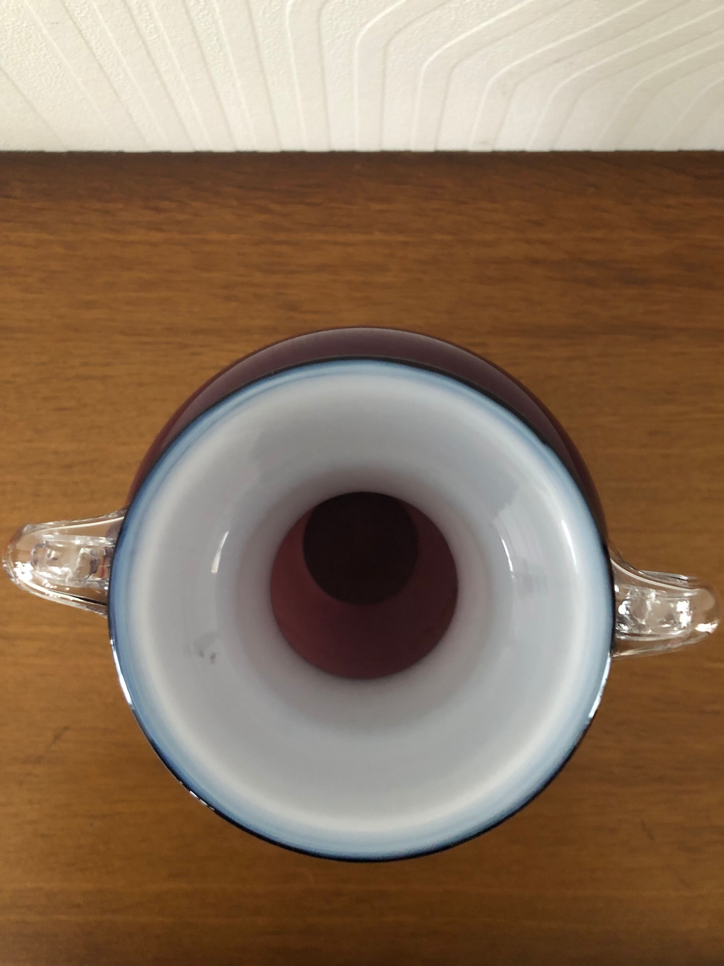 Purple colored glass vase