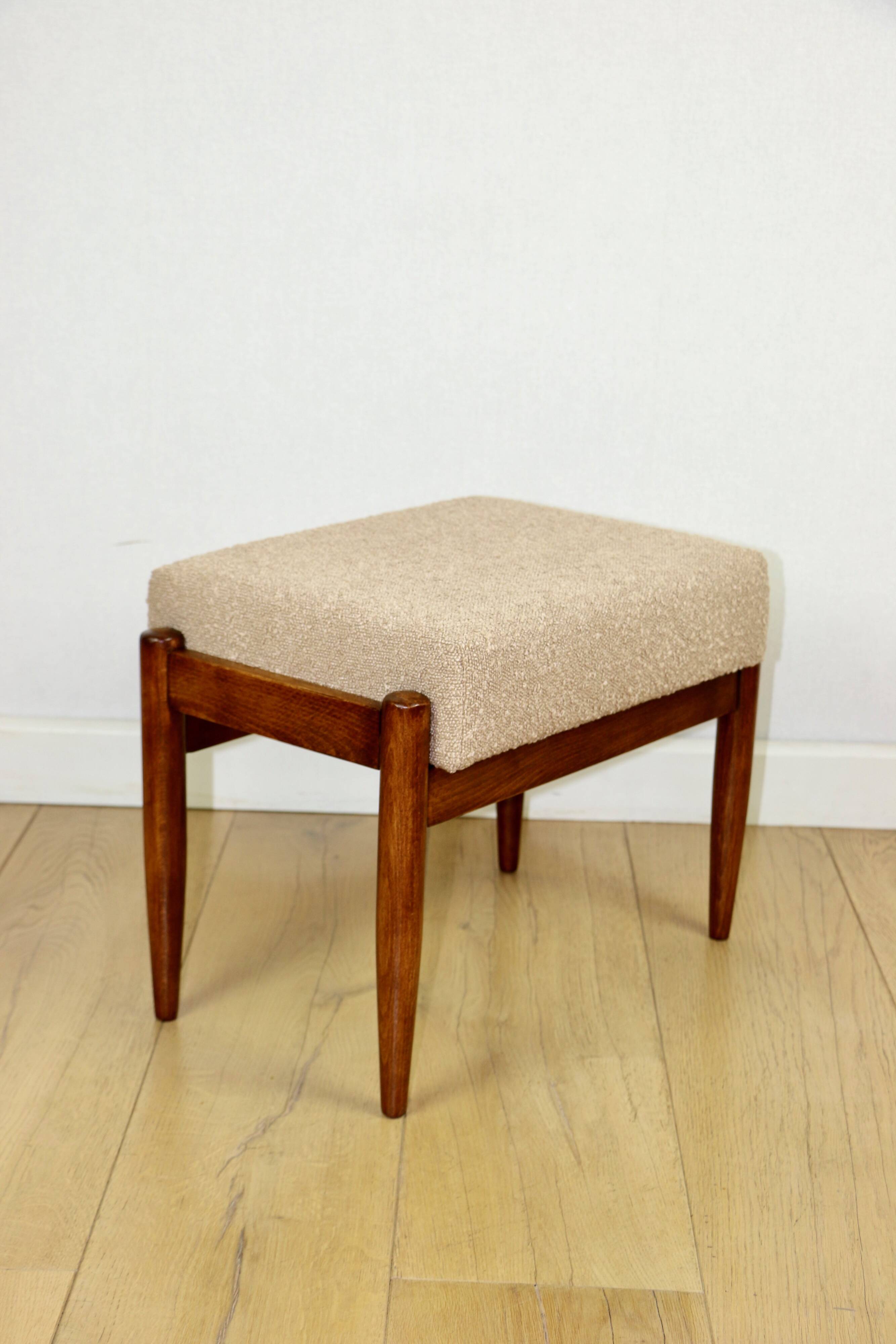 Edmund Homa stool beige-gold seat - boucle - 2 pieces available
