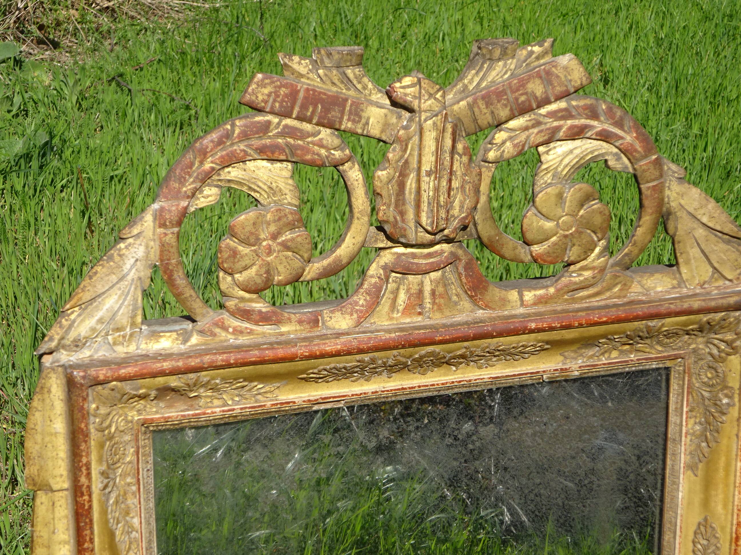 Antique Louis XVI mercury mirror, 84x50 cm