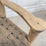 1950s bench in woven rope