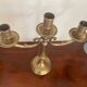 Vintage brass three-light candlestick