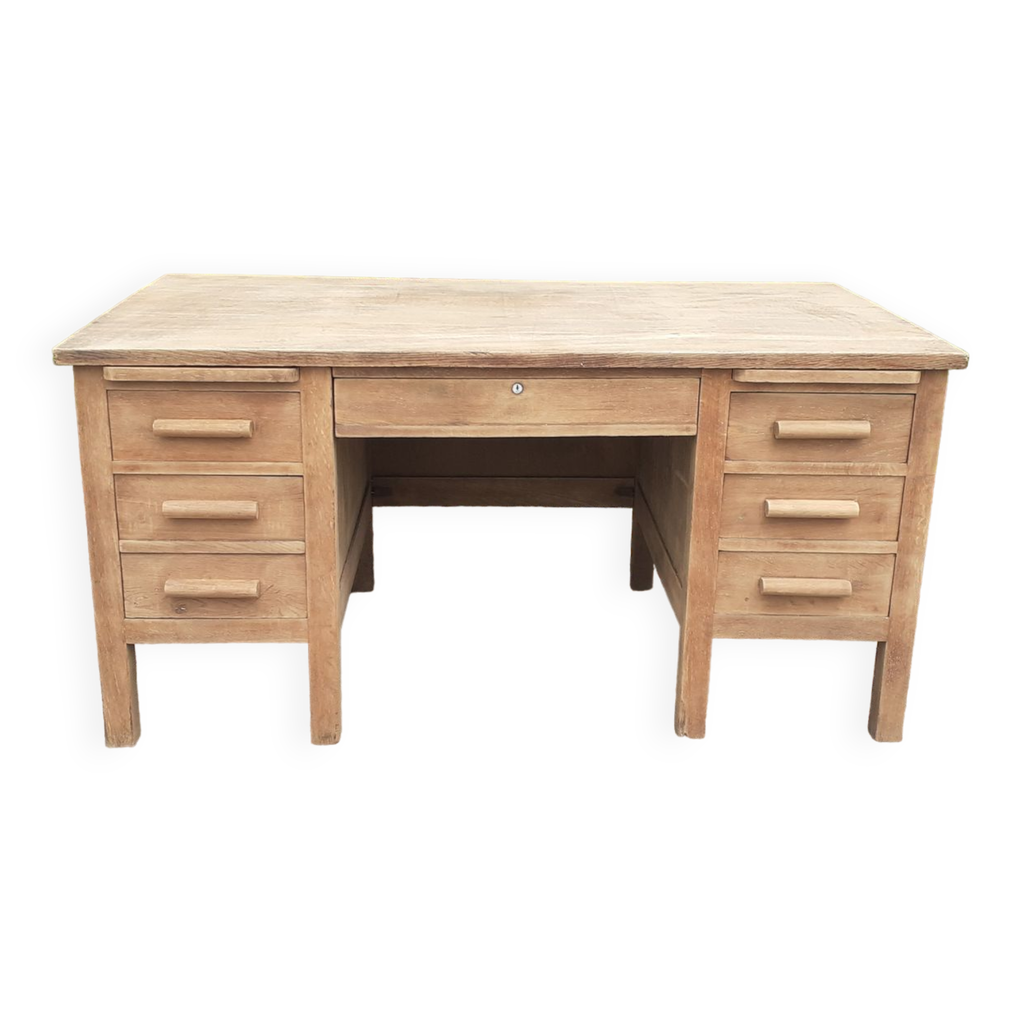 Administrative office 6 drawers 2 shelves old raw wood