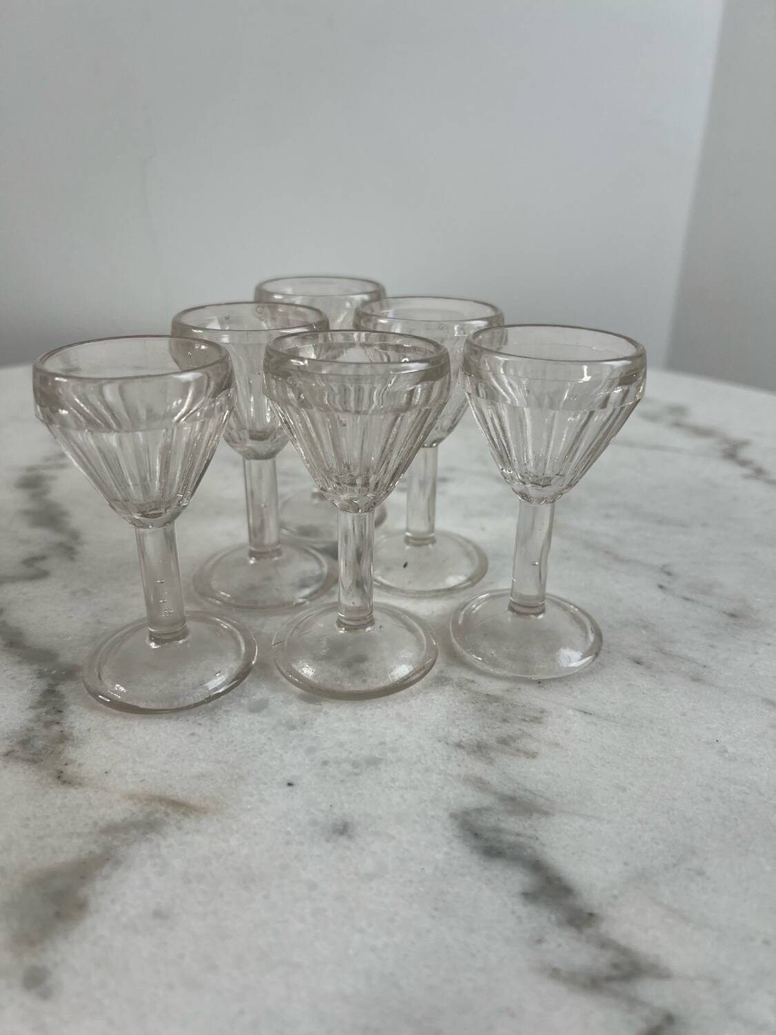 Set of 6 blown glass shot glasses