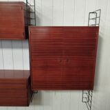 Scandinavian modular teak bookcase shelving system