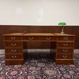 Classic English Desk with Brown Leather