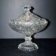 Baccarat oval crystal compote dish with diamonds and pearls, 1850