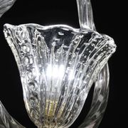 Charming Ercole Barovier Art Deco Chandelier, 'Bullicante' Glass Murano, 1940s