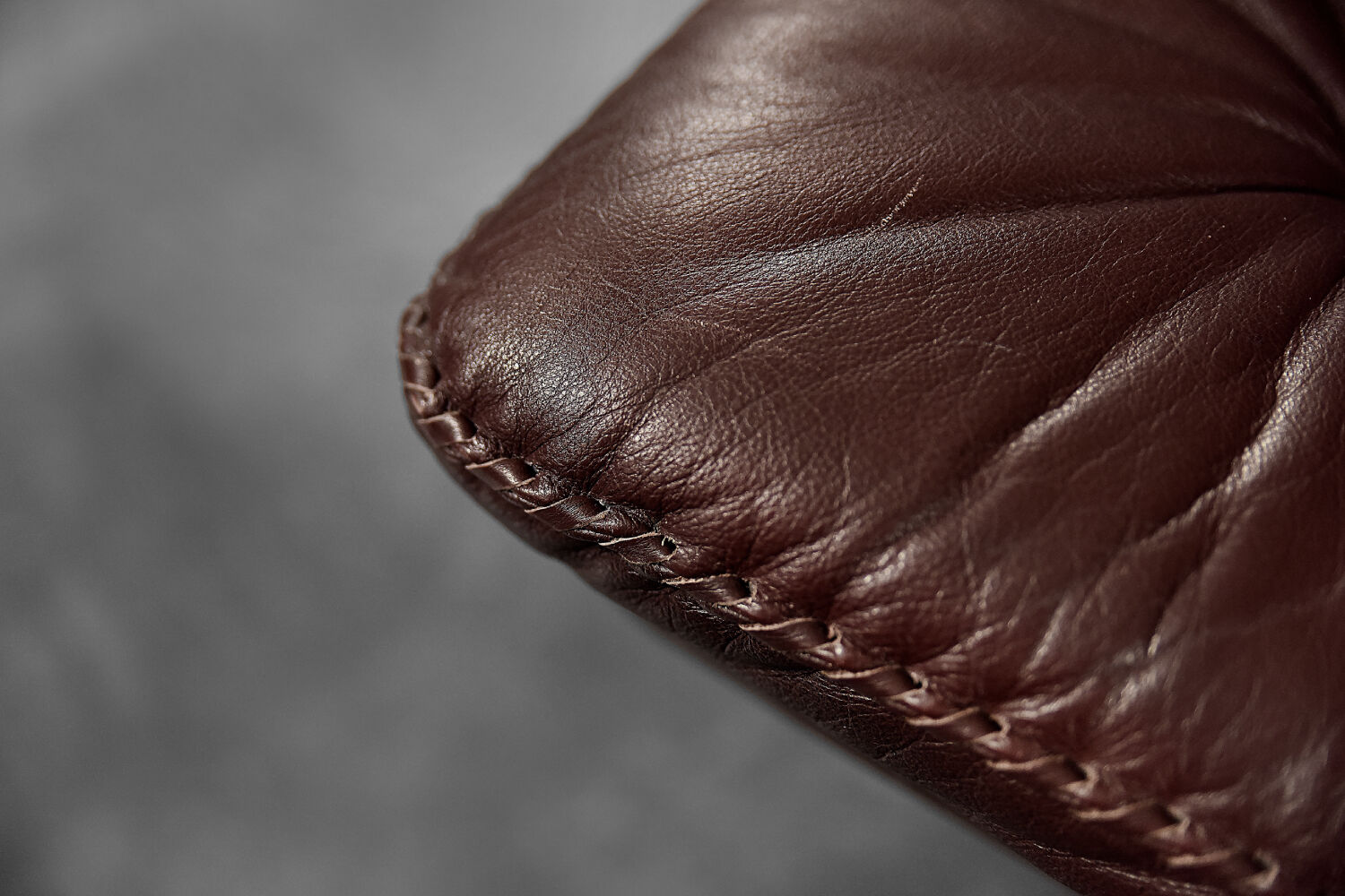 Vintage Mid-Century Scandinavian Modern Brown Leather Executive Swivel Chair & Ottoman, 1970s