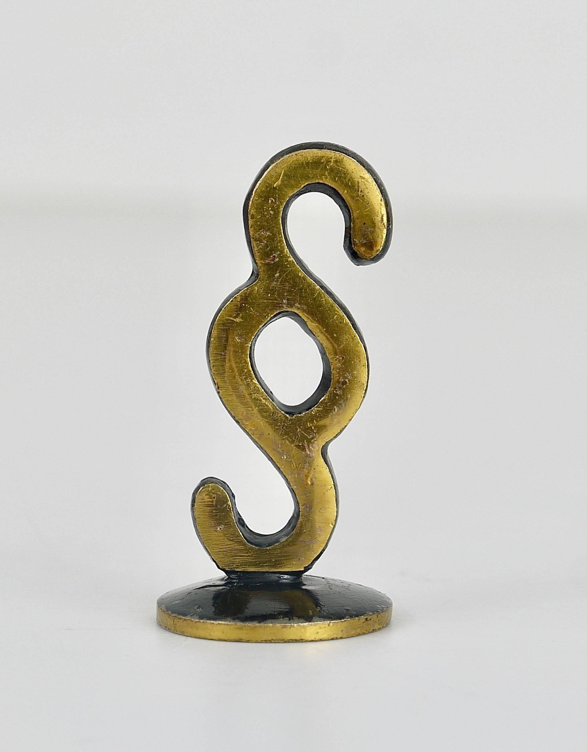 Brass sculpture of a paragraph by Walter Bosse for lawyer, Herta Baller, Austria, 1950s.