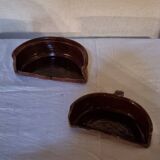 Set of 2 cooked potatoes in glazed earthenware