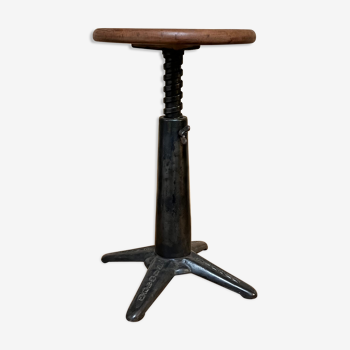 Tabouret Singer réglable  en fonte 1930