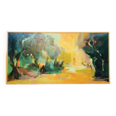 Grande huile sur toile contemporaine