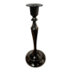 Varnished black metal candlestick
