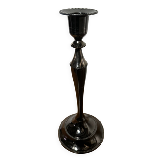 Black varnished metal candle holder