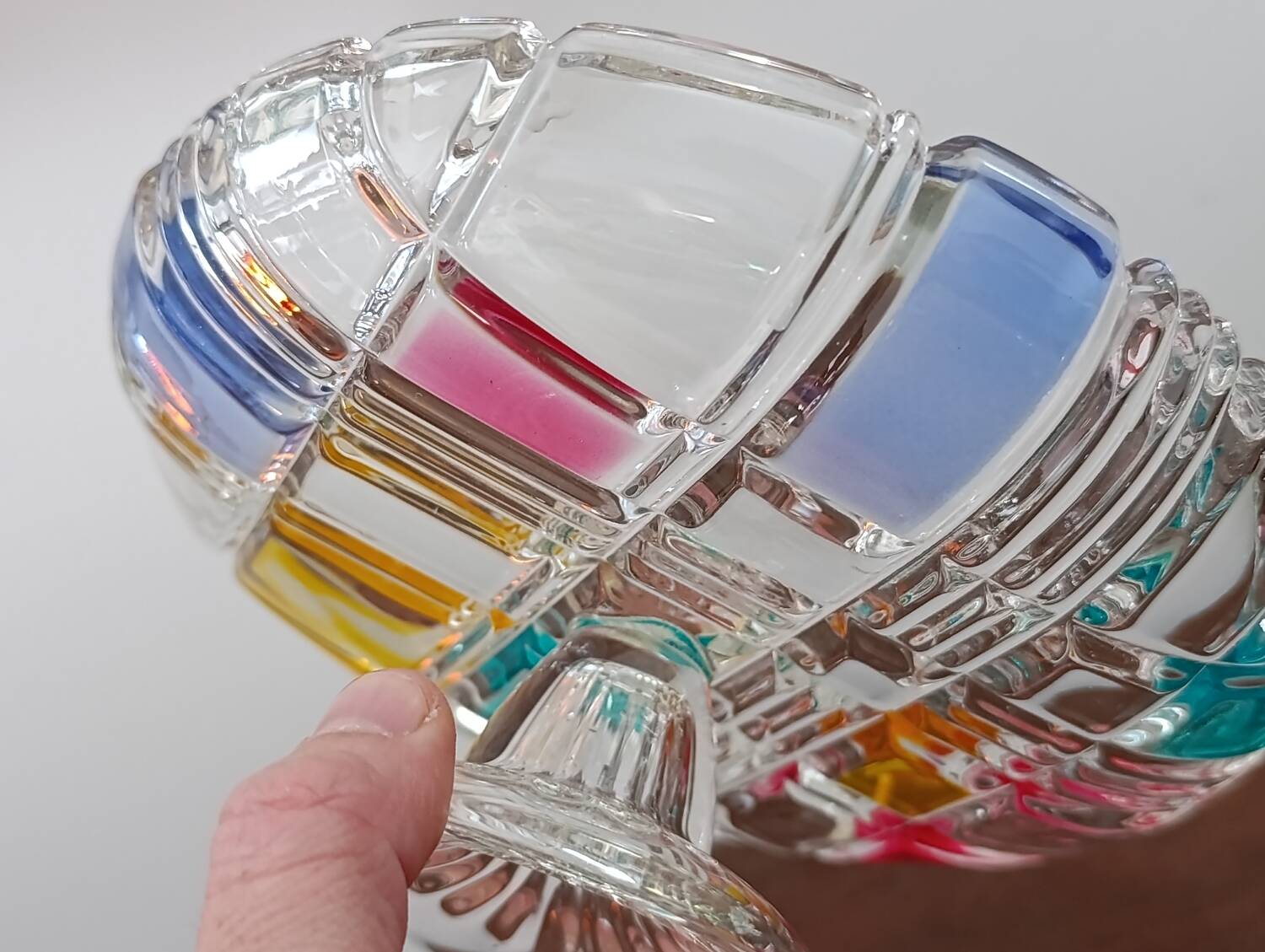 Vintage glass bowl/compot - Art Deco style