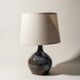 Blue-brown glazed ceramic lamp – 1950s/60s, Ruelland style