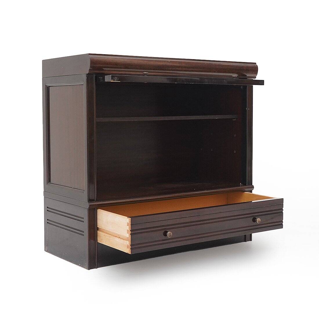 1970s buffet with glass door and drawer