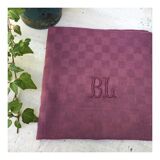 Old plum-colored table napkins monogram BL