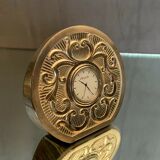 Silver metal office clock signed christofle