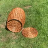 Vintage wicker laundry basket