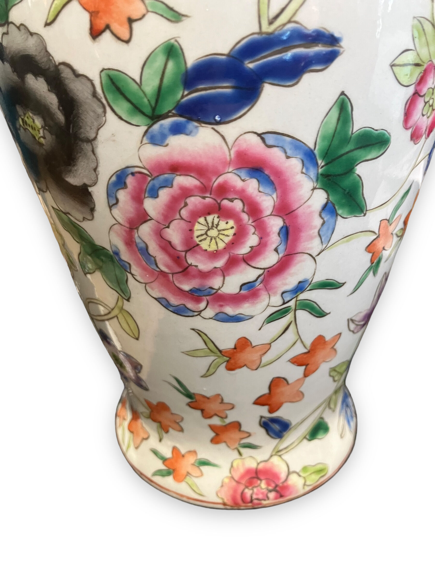 China porcelain vase painted floral decor