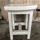 Vintage White Wood Milking Stool