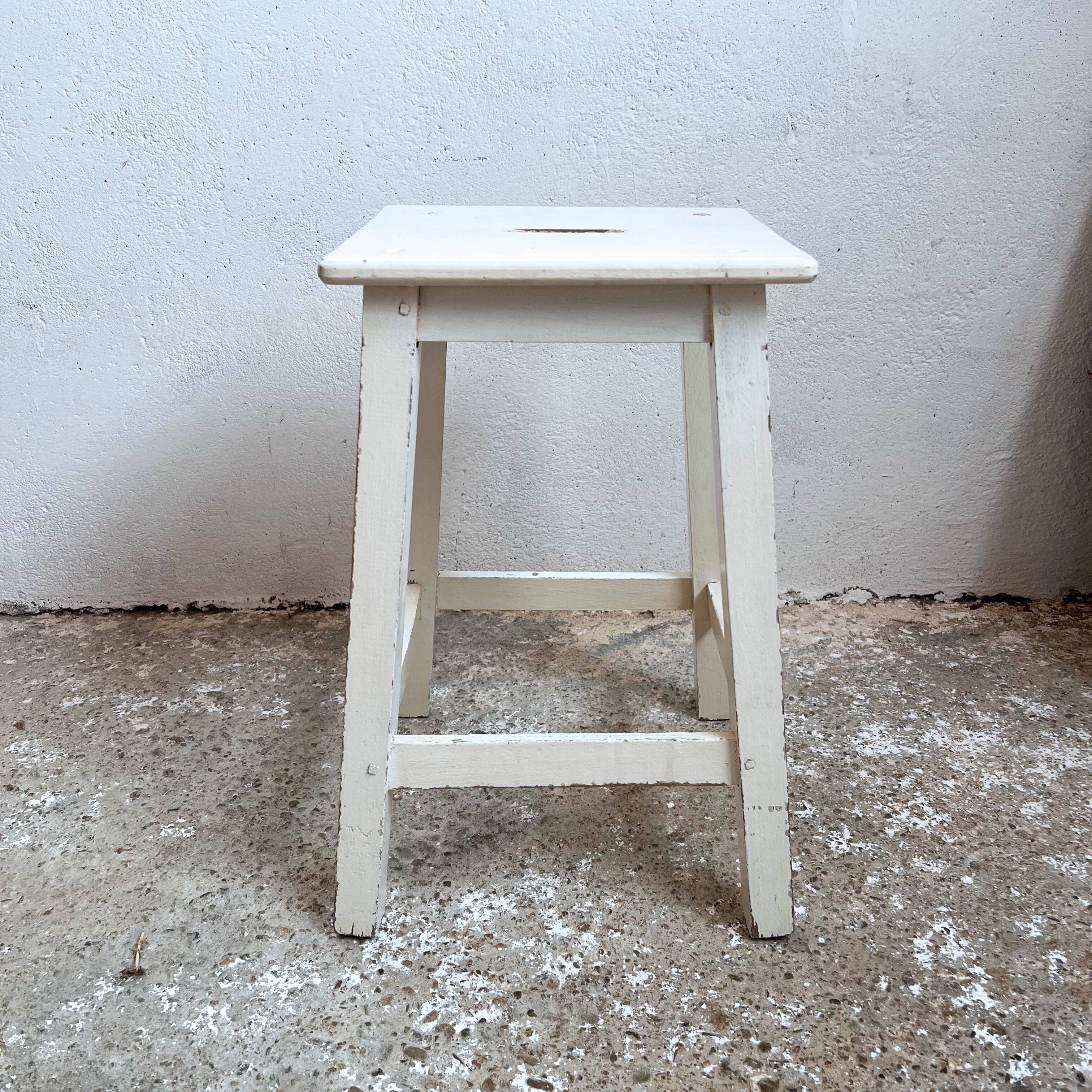 Wooden workshop stool