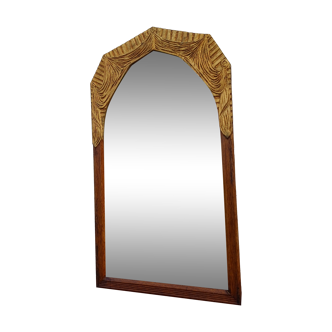 Art Deco Mirror Wood and Gold Stuk