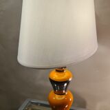large lamp in ceramic silver and orange varnished