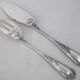 Ercuis Louis XV floral, 12 fish cutlery sets, 24 pieces in silver-plated metal.