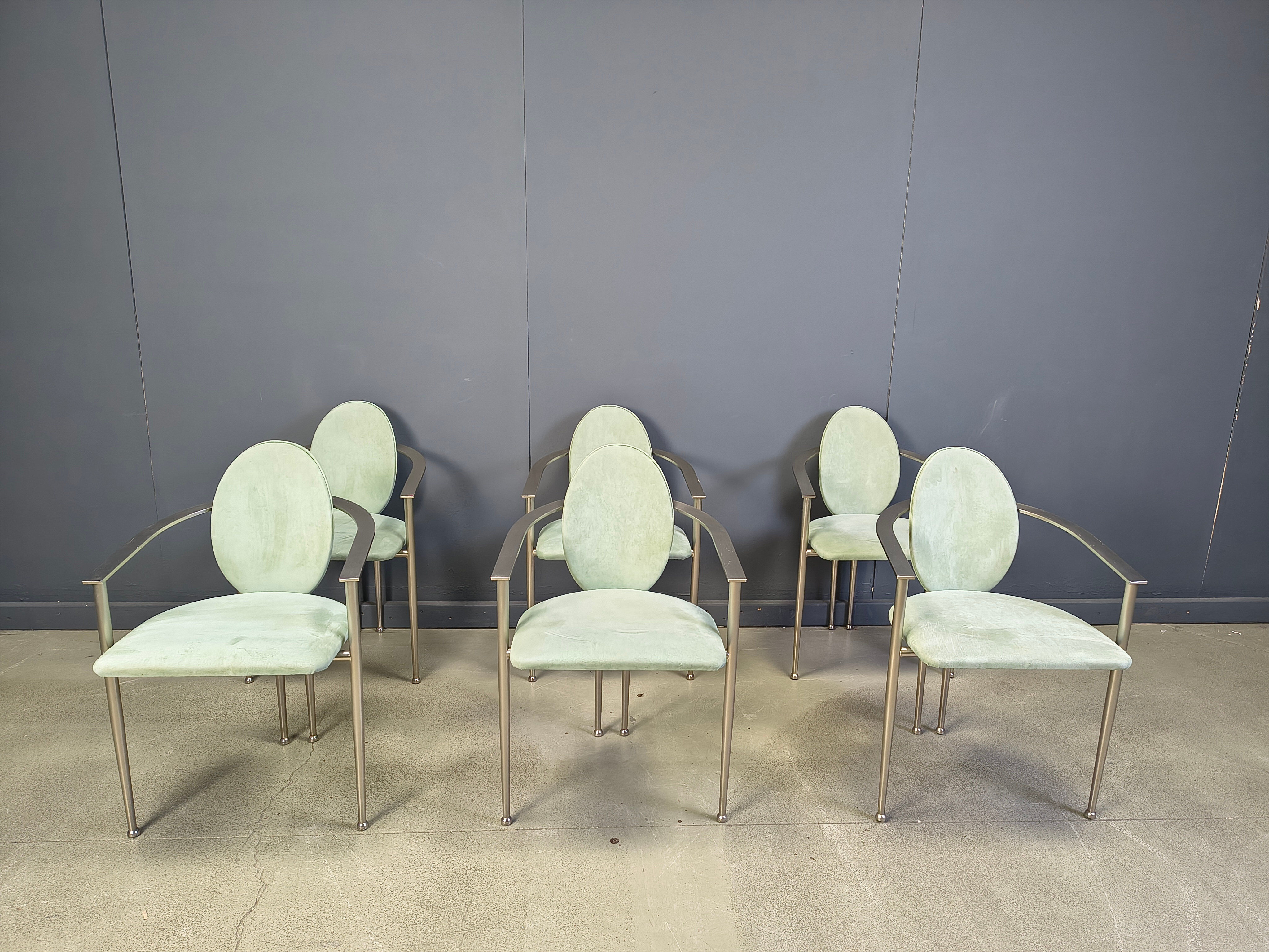 Vintage dining chairs by Belgochrom, set of 6 - 1980s