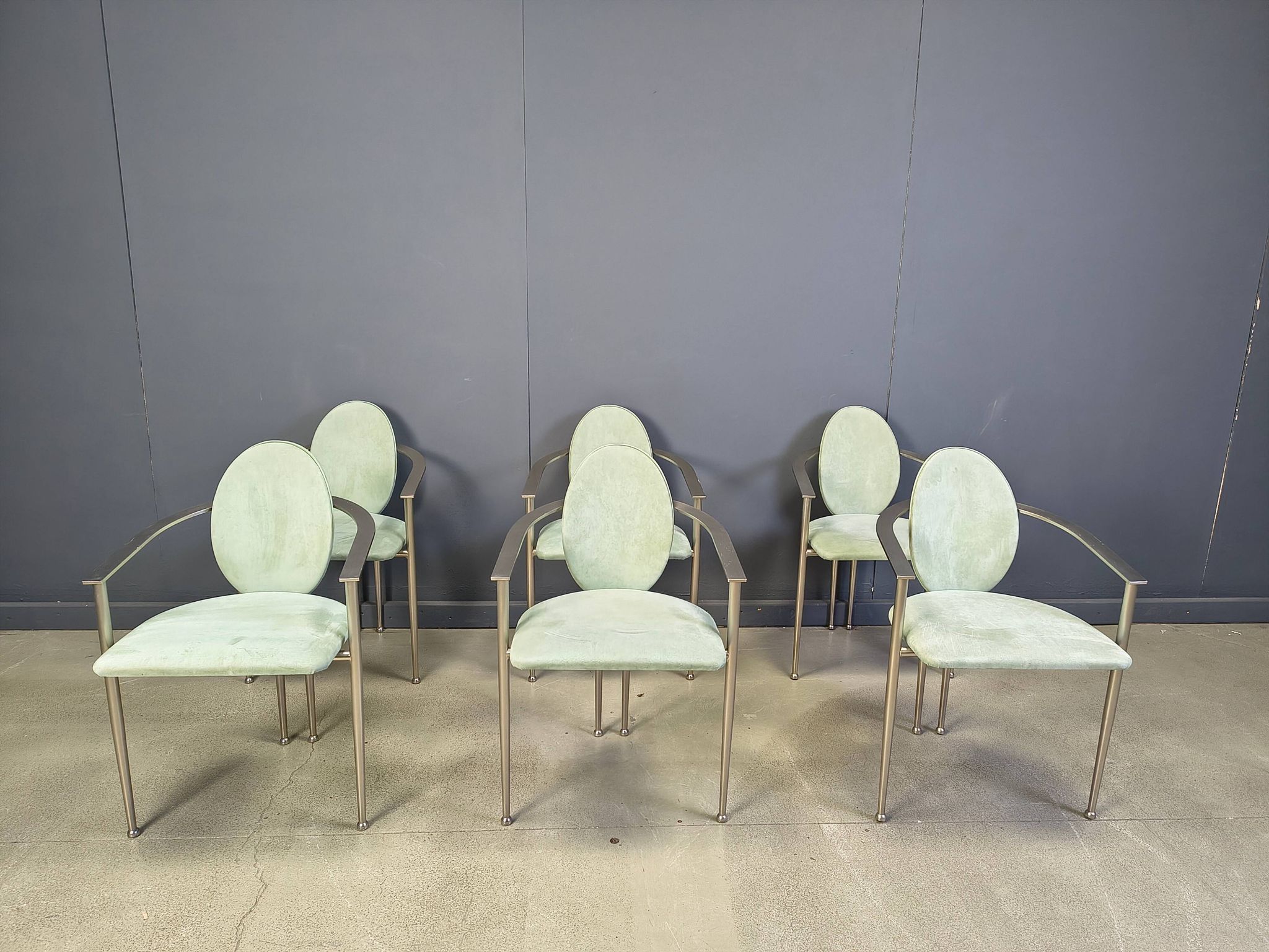 Vintage dining chairs by Belgochrom, set of 6 - 1980s