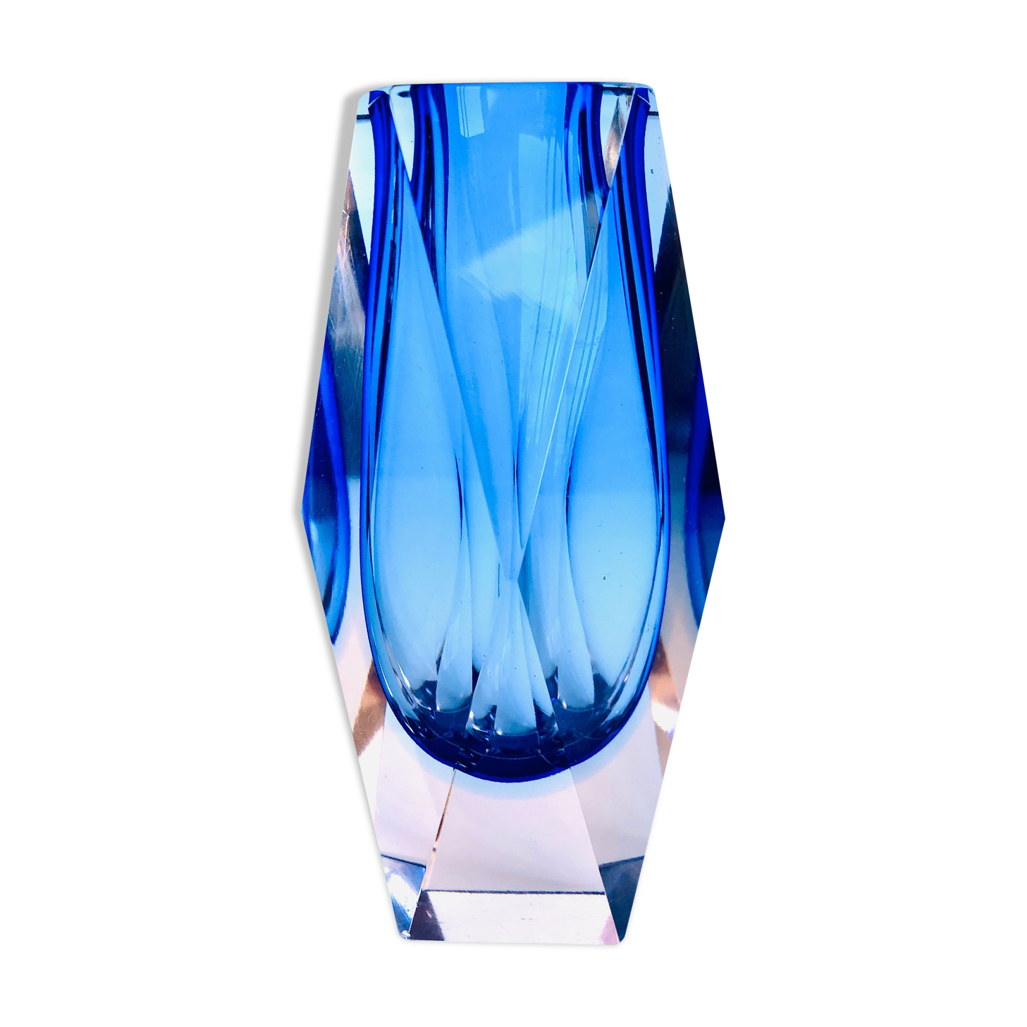 Vase Sommerso Murano design Luigi Mandruzzato, 60s