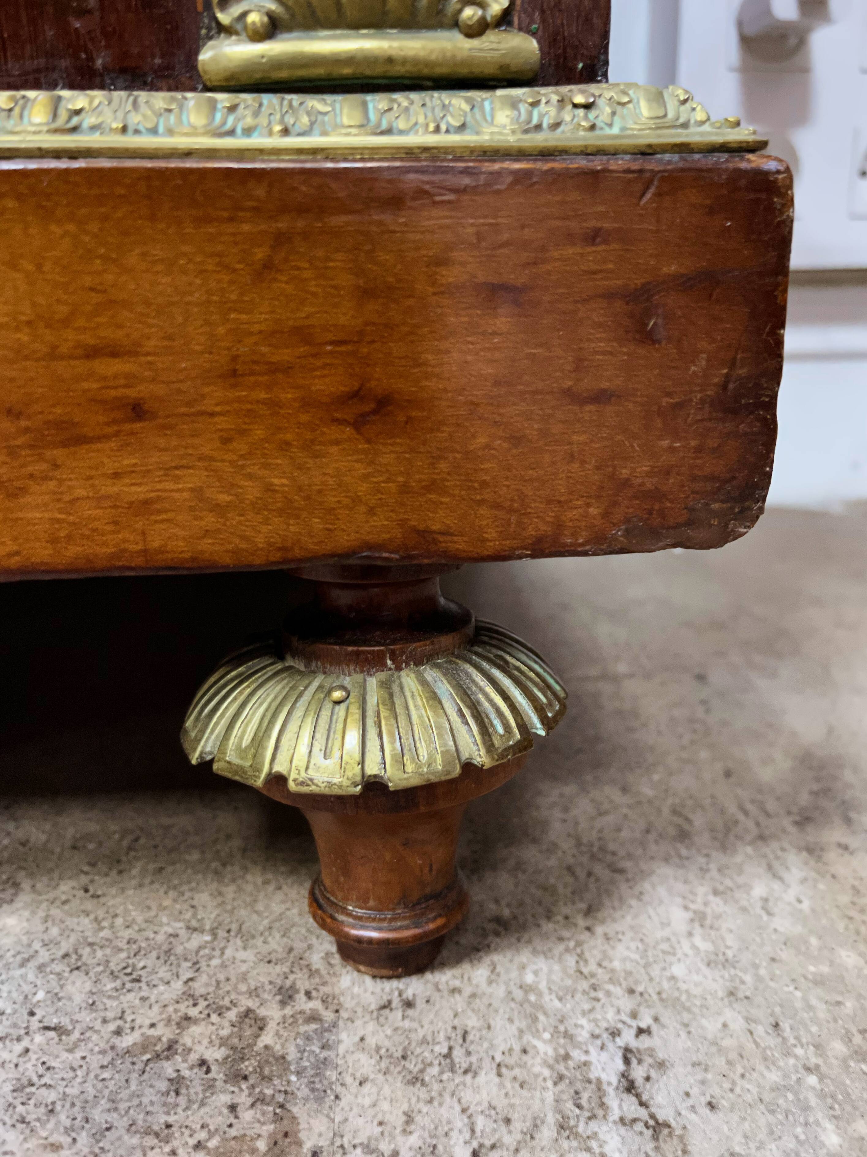 Writing desk in Napoleon III Marquetry white marble top