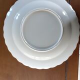 Assiette ancienne grande taille en céramique motif bateaux marchands - coloris bleu Diam 41 cm