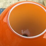 Two orange opaline globes, 30 cm diameter