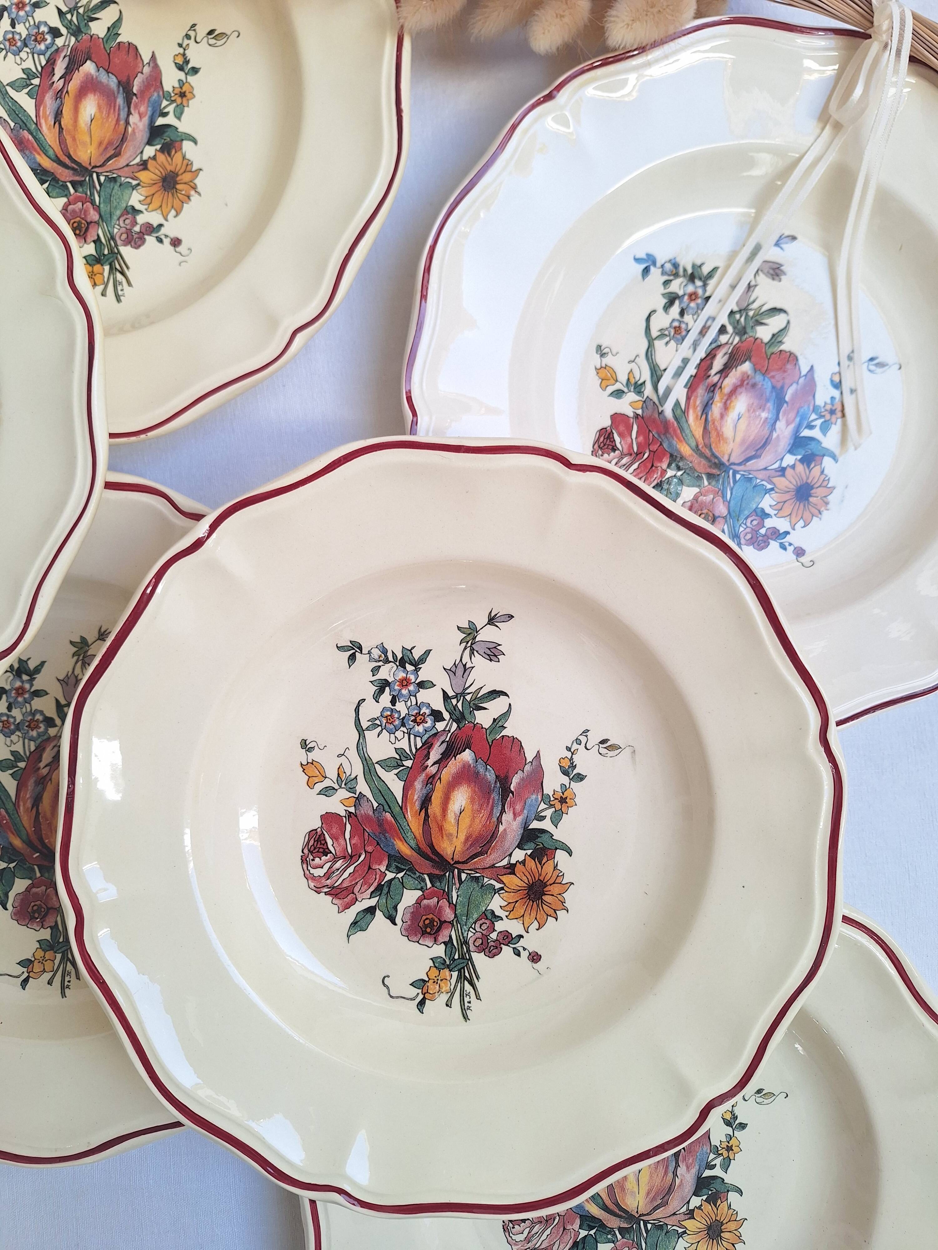 Assiettes creuses Digoin Sarreguemines Modèle Loraine