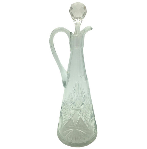 Carafe en cristal taillé val saint lambert, circa 1900